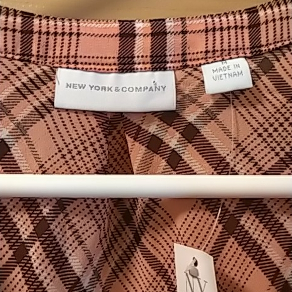 New York Company pink plaid flowing tank top NEW! - Picture 7 of 10